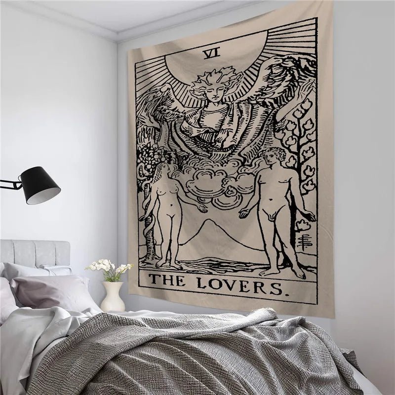Tarot Card Tapestry of The Lovers - The Pagan Grimoire