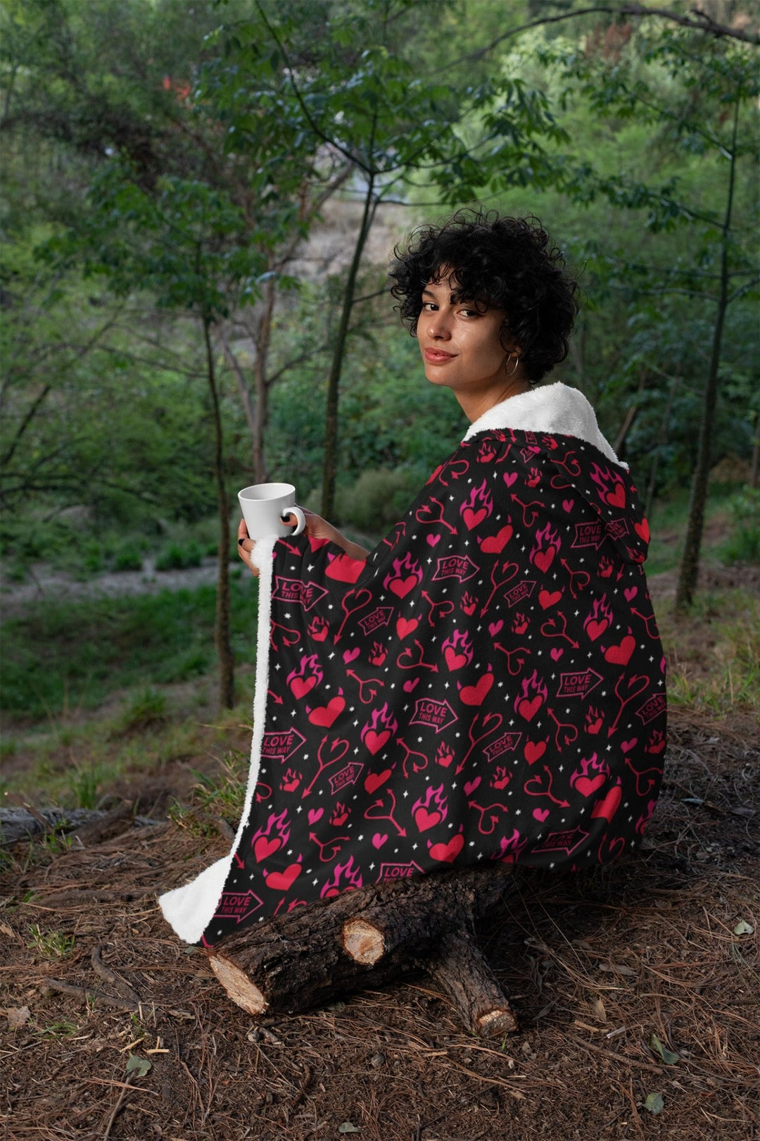 Hellfire Valentine Hooded Blanket - The Pagan Grimoire