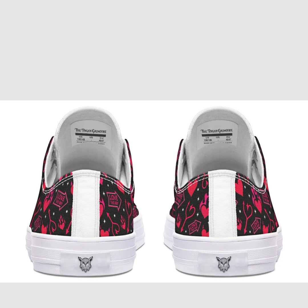Hellfire Valentine Low Tops - The Pagan Grimoire
