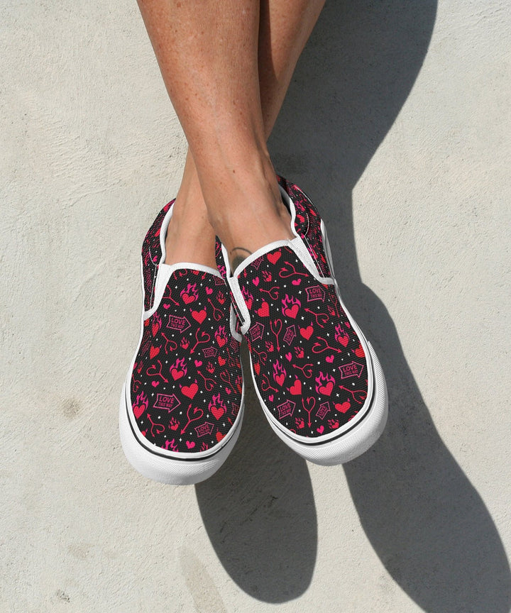 Hellfire Valentine Slip - On Shoes - The Pagan Grimoire