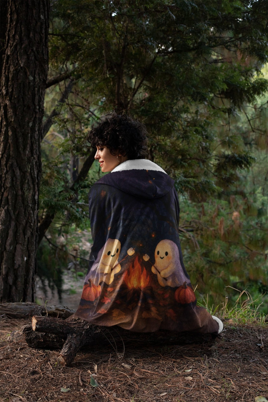 Campfire Ghost Hooded Blanket - The Pagan Grimoire