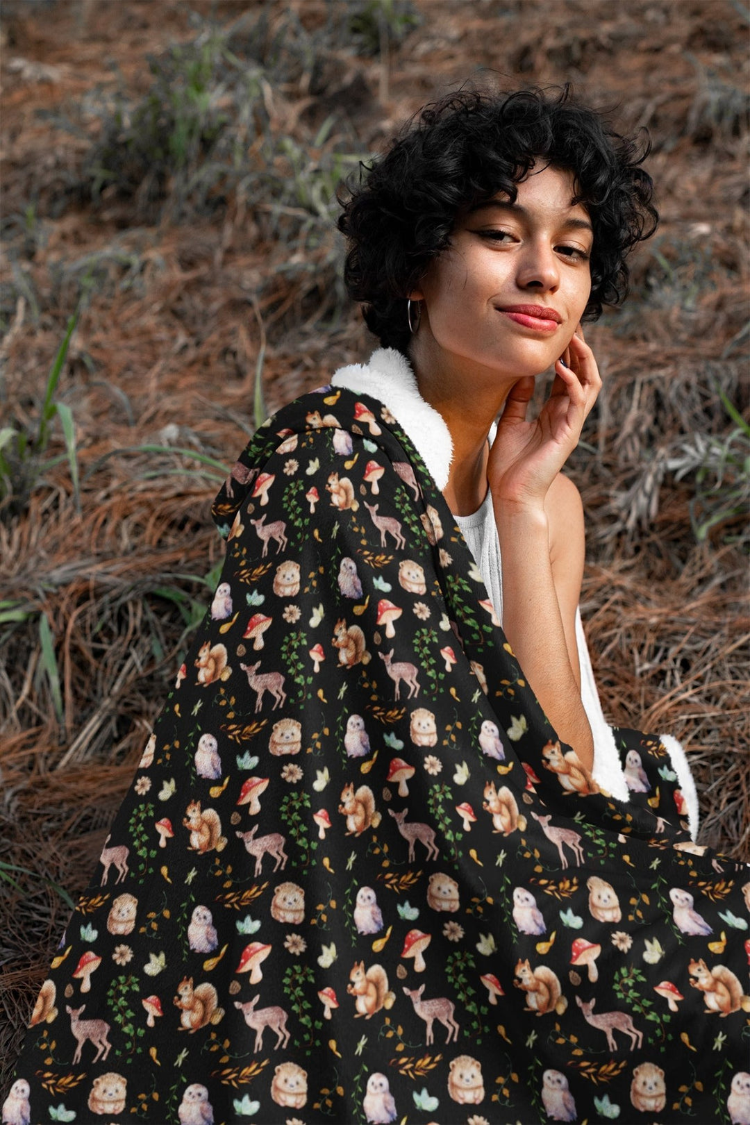 Fall Forest Friends Hooded Blanket - The Pagan Grimoire