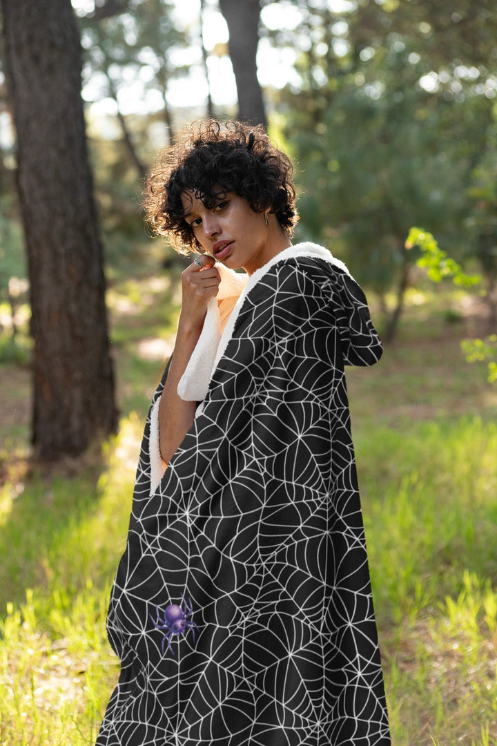 Spiderweb Hooded Blanket - The Pagan Grimoire