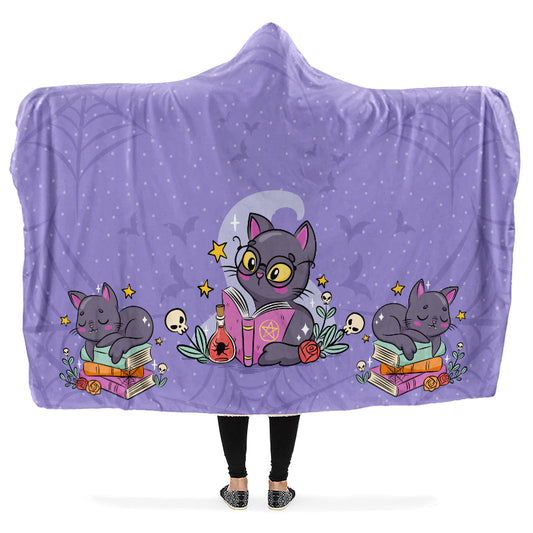 Black Cats Hooded Blanket