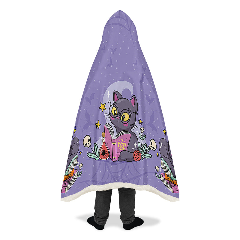 Black Cats Hooded Blanket