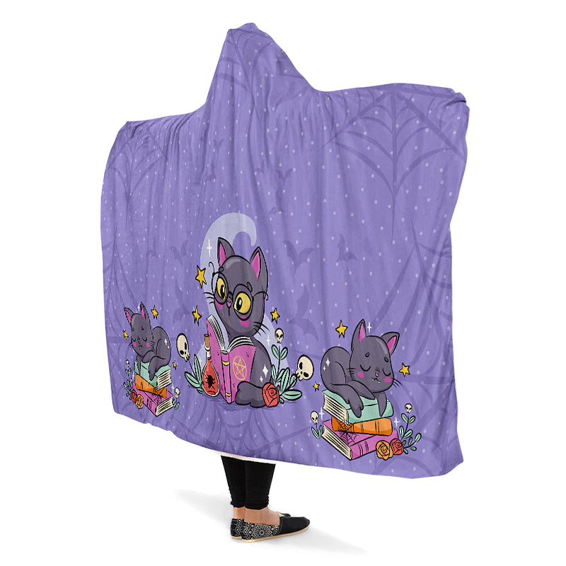 Black Cats Hooded Blanket