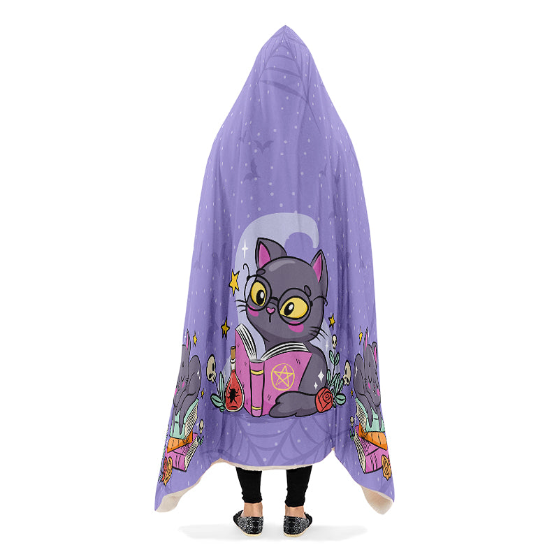 Black Cats Hooded Blanket