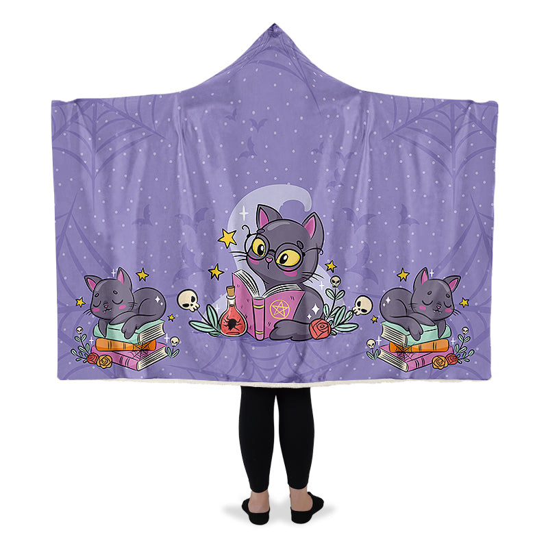 Black Cats Hooded Blanket