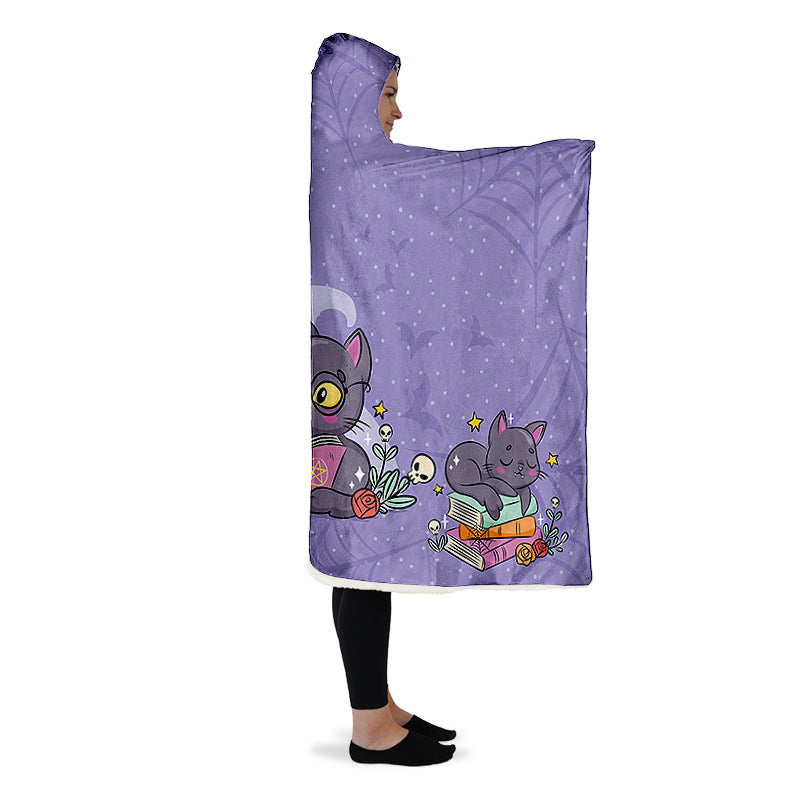 Black Cats Hooded Blanket