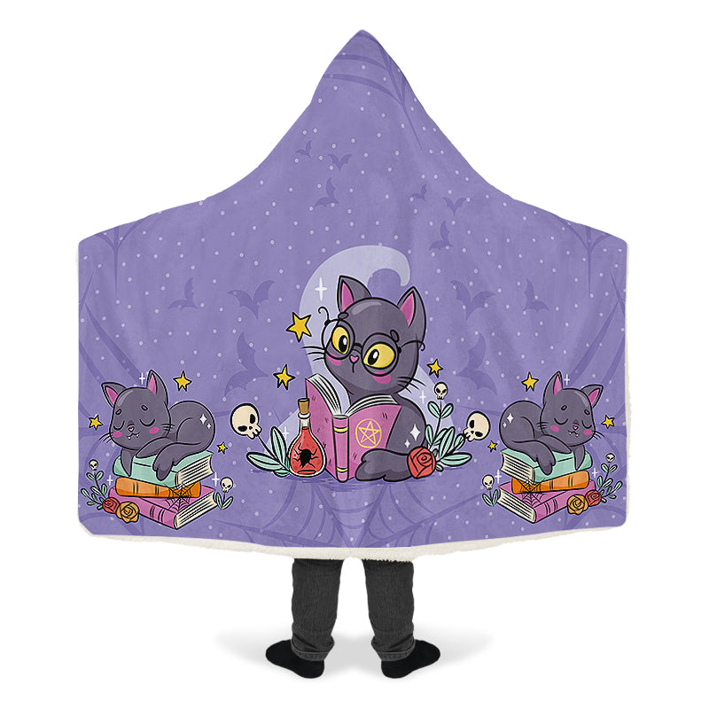 Black Cats Hooded Blanket