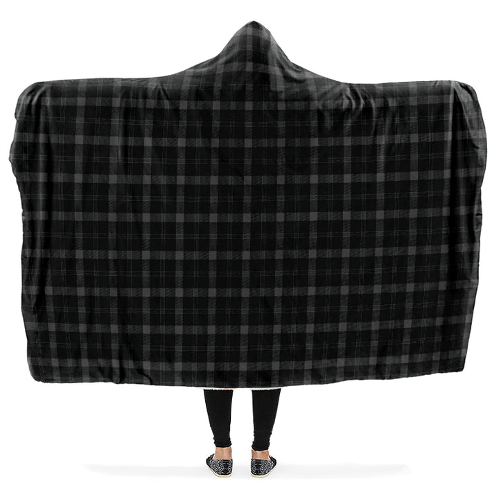 Black and Grey Plaid Hooded Blanket - The Pagan Grimoire