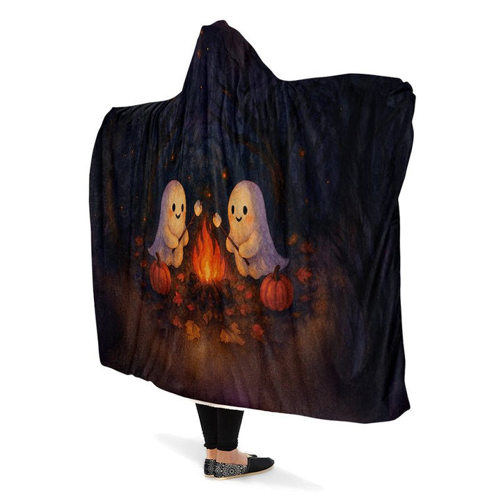 Campfire Ghost Hooded Blanket - The Pagan Grimoire