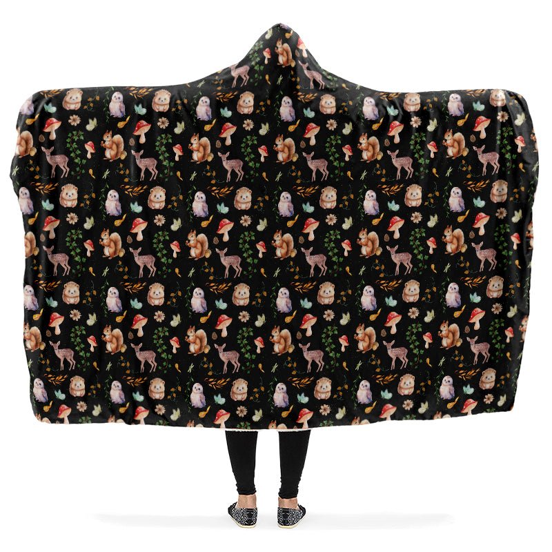 Fall Forest Friends Hooded Blanket - The Pagan Grimoire