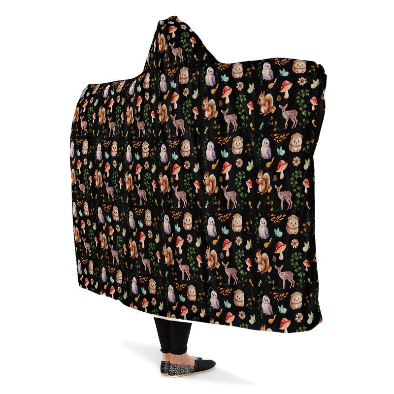 Fall Forest Friends Hooded Blanket - The Pagan Grimoire