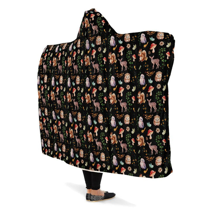 Fall Forest Friends Hooded Blanket - The Pagan Grimoire