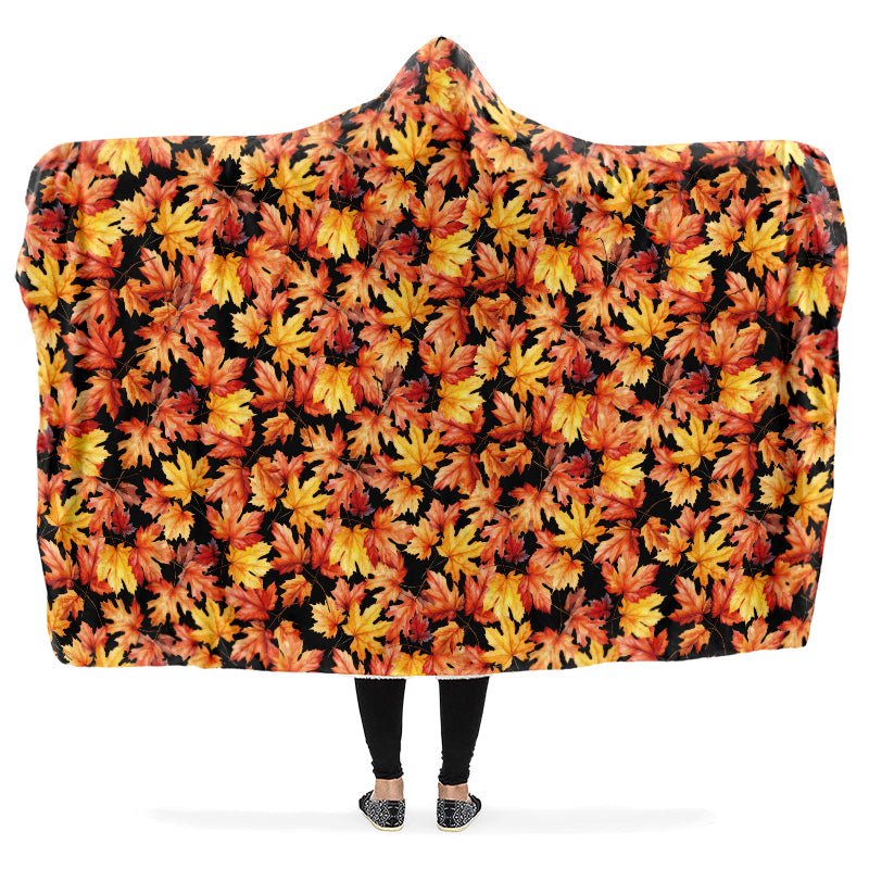 Fall Leaves Hooded Blanket - The Pagan Grimoire