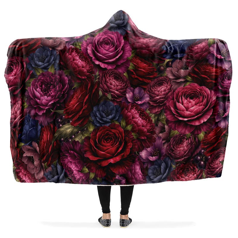 Floral Romantasy Hooded Blanket - The Pagan Grimoire