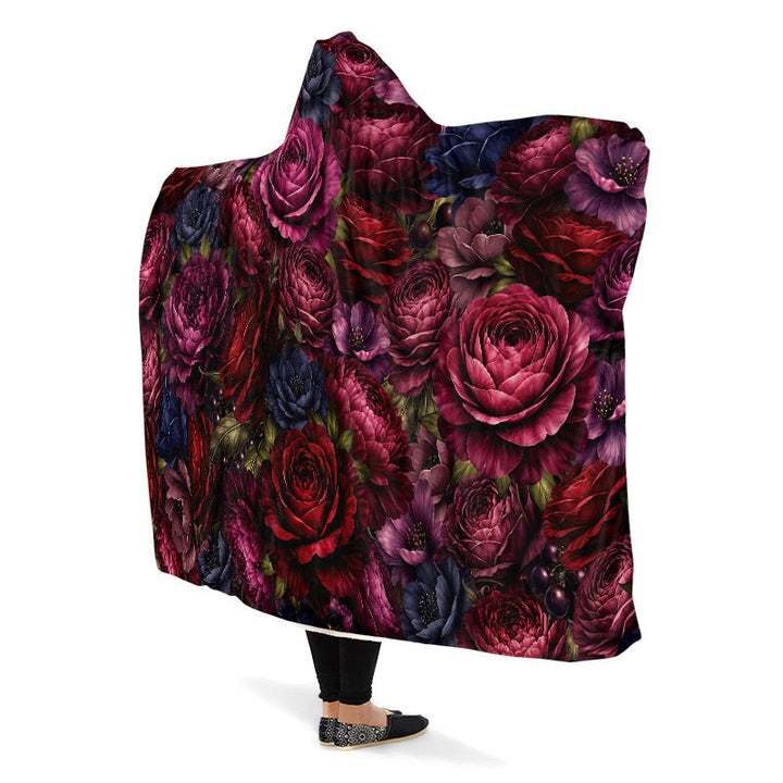 Floral Romantasy Hooded Blanket - The Pagan Grimoire