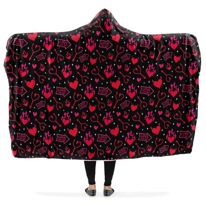 Hellfire Valentine Hooded Blanket - The Pagan Grimoire