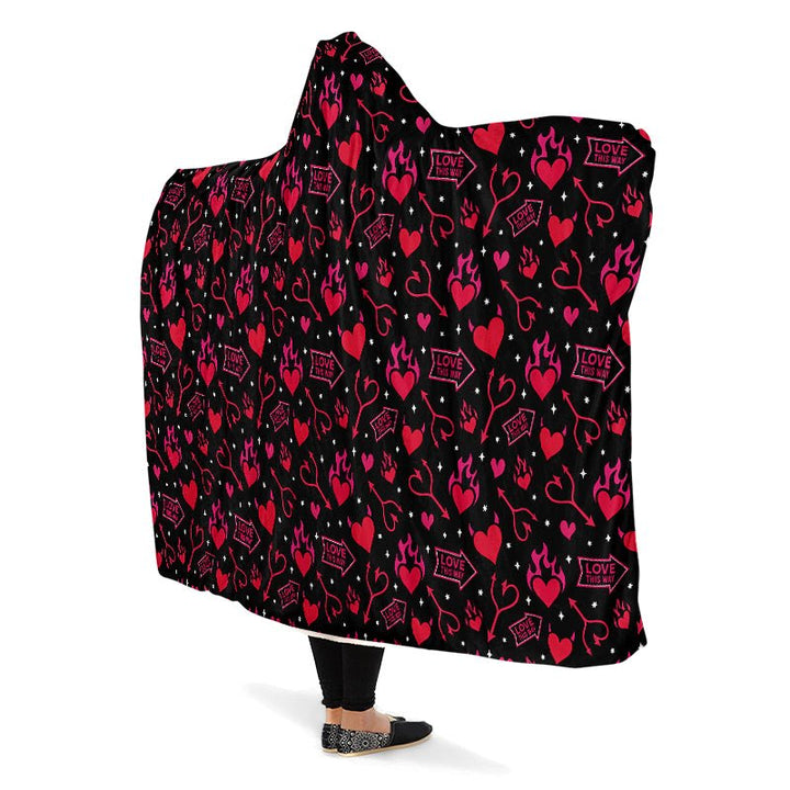 Hellfire Valentine Hooded Blanket - The Pagan Grimoire