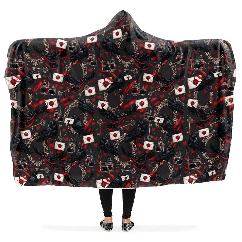 Nevermore Raven Hooded Blanket - The Pagan Grimoire