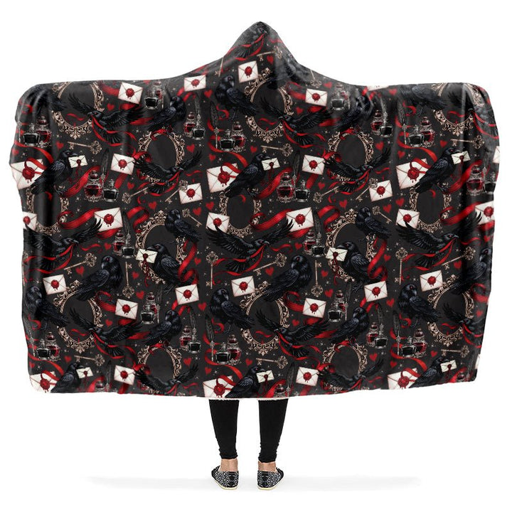 Nevermore Raven Hooded Blanket - The Pagan Grimoire