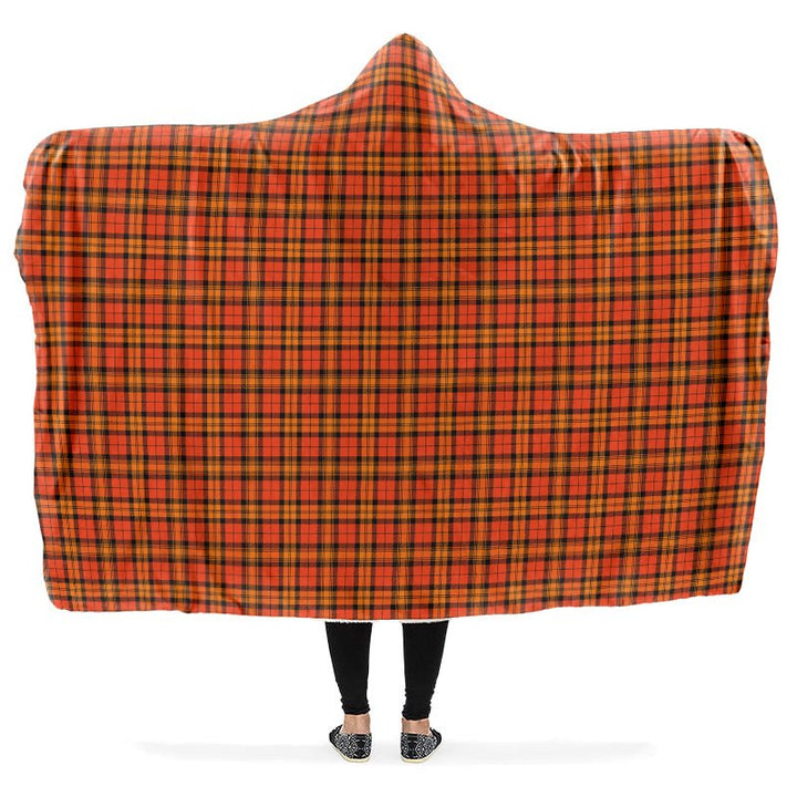 Orange and Black Plaid Hooded Blanket - The Pagan Grimoire
