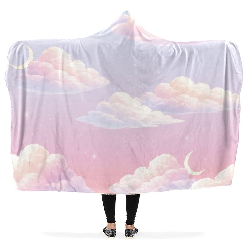 Pink Candy Clouds Hooded Blanket - The Pagan Grimoire