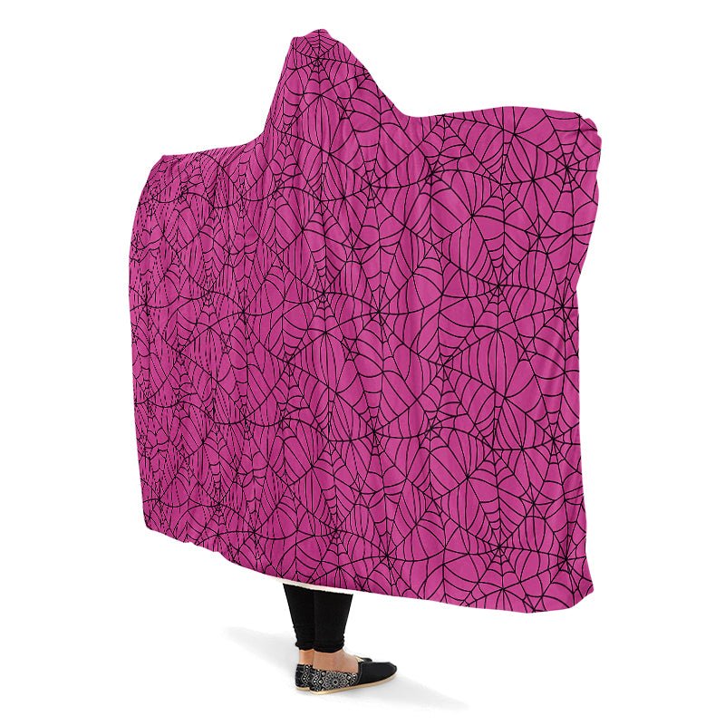 Pink Spiderweb Hooded Blanket - The Pagan Grimoire