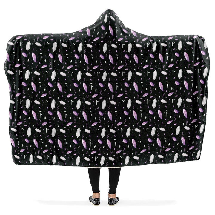 Rune Magic Hooded Blanket - The Pagan Grimoire