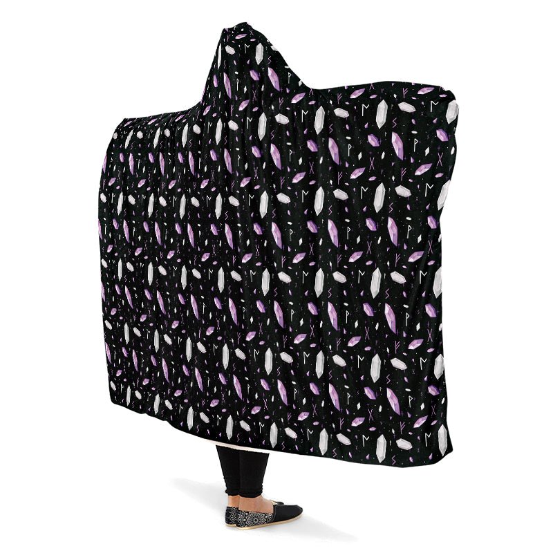 Rune Magic Hooded Blanket - The Pagan Grimoire