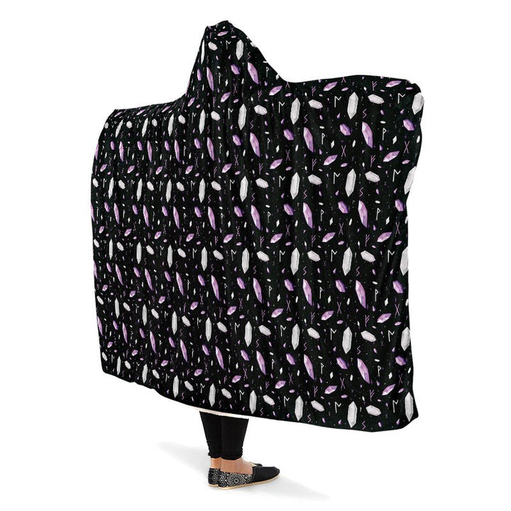Rune Magic Hooded Blanket - The Pagan Grimoire