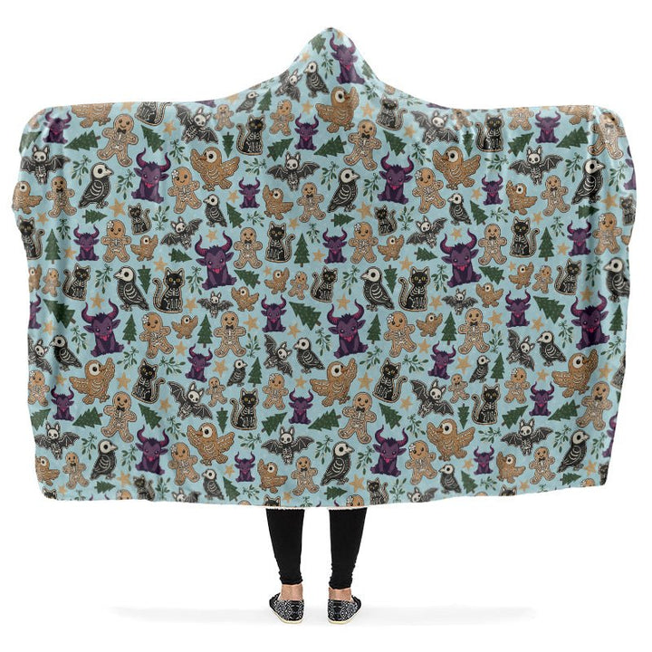 Spooky Gingerbread Hooded Blanket - The Pagan Grimoire