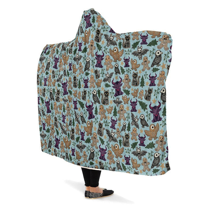 Spooky Gingerbread Hooded Blanket - The Pagan Grimoire