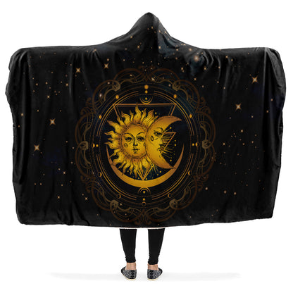 Sun Moon, and Stars Hooded Blanket