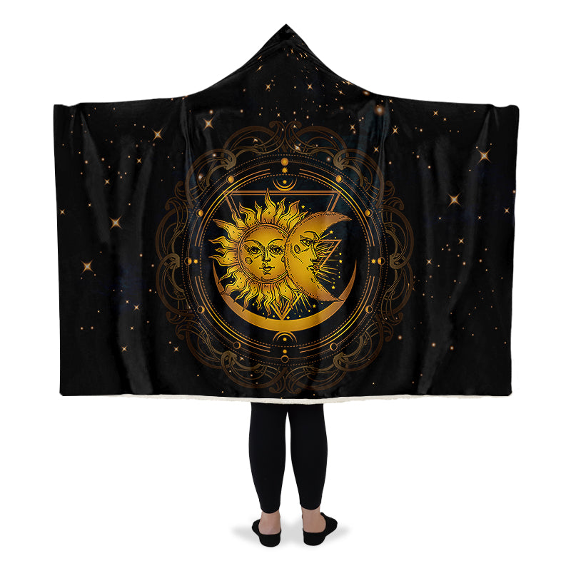 Sun Moon, and Stars Hooded Blanket