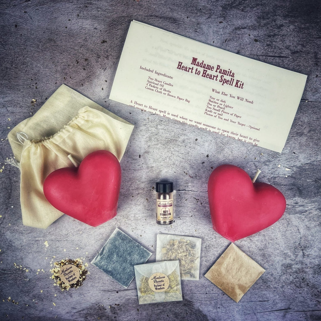 Heart to Heart Candle Spell Kit for Love, Reconciliation, and Healing - The Pagan Grimoire
