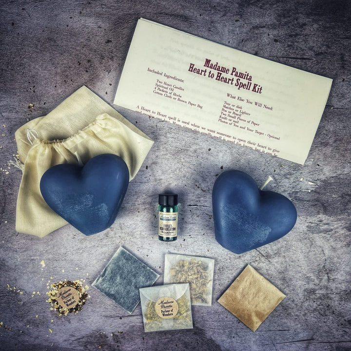 Heart to Heart Candle Spell Kit for Love, Reconciliation, and Healing - The Pagan Grimoire