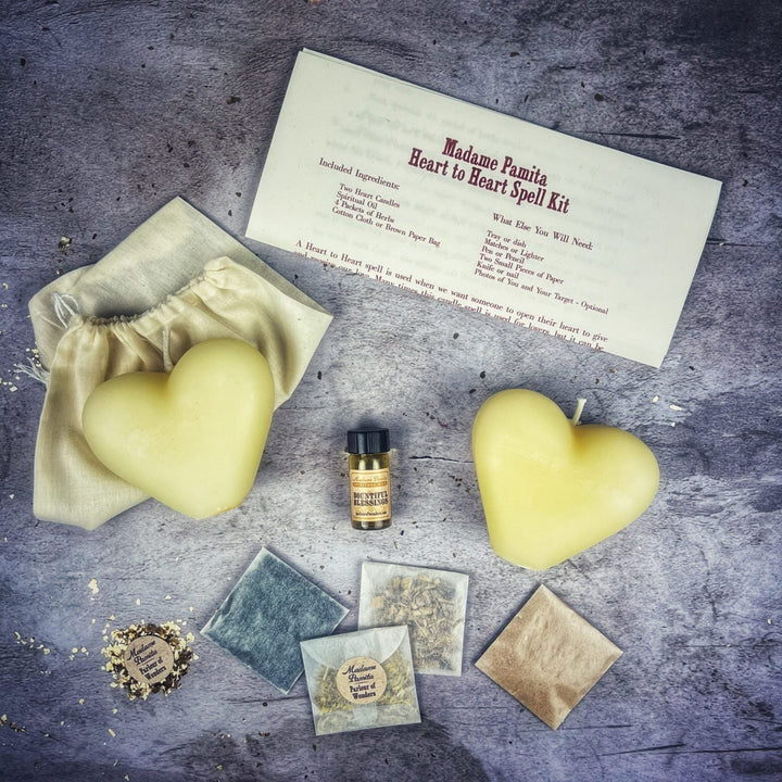 Heart to Heart Candle Spell Kit for Love, Reconciliation, and Healing - The Pagan Grimoire