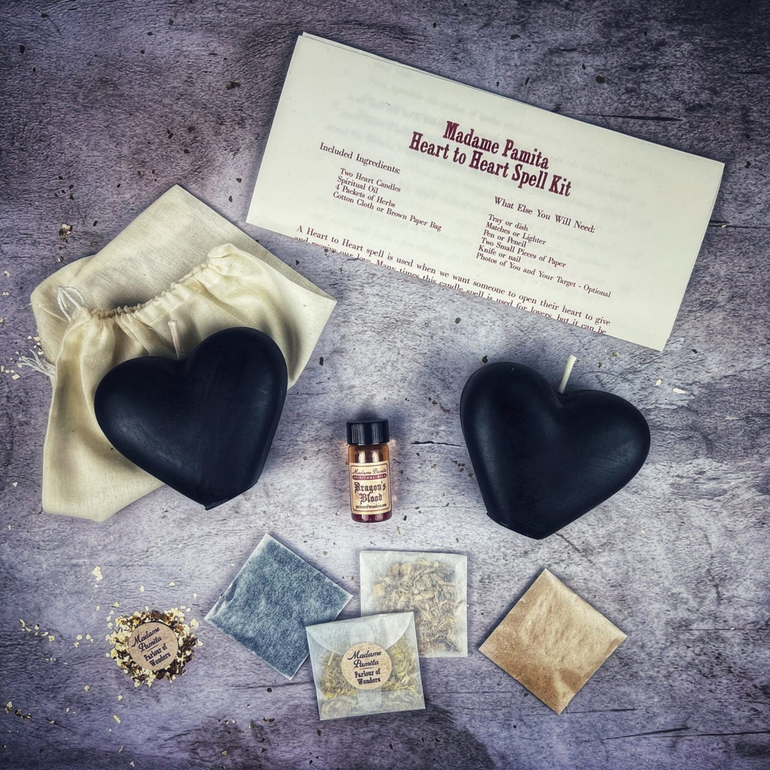 Heart to Heart Candle Spell Kit for Love, Reconciliation, and Healing - The Pagan Grimoire