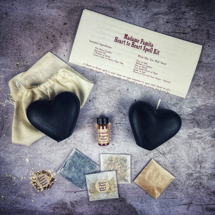 Heart to Heart Candle Spell Kit for Love, Reconciliation, and Healing - The Pagan Grimoire
