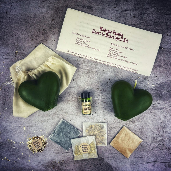 Heart to Heart Candle Spell Kit for Love, Reconciliation, and Healing - The Pagan Grimoire