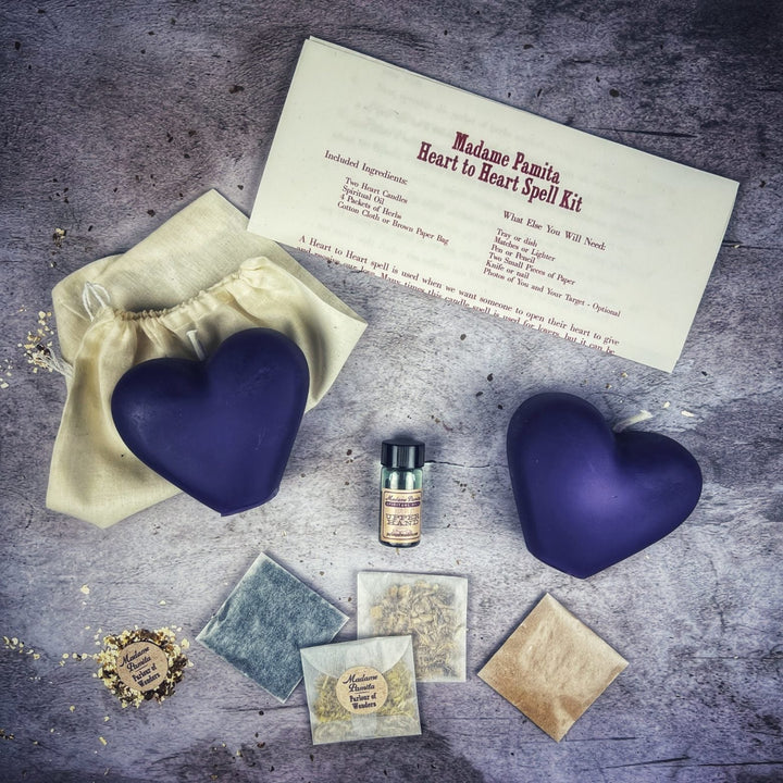 Heart to Heart Candle Spell Kit for Love, Reconciliation, and Healing - The Pagan Grimoire