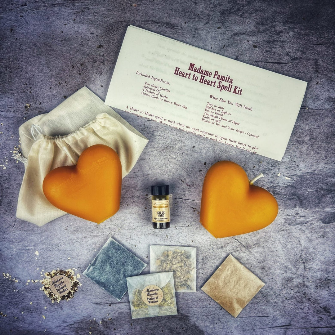 Heart to Heart Candle Spell Kit for Love, Reconciliation, and Healing - The Pagan Grimoire