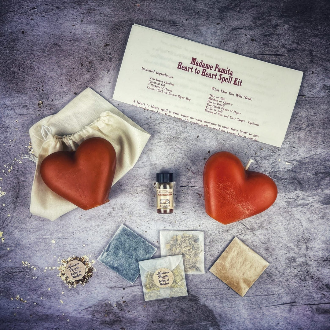 Heart to Heart Candle Spell Kit for Love, Reconciliation, and Healing - The Pagan Grimoire