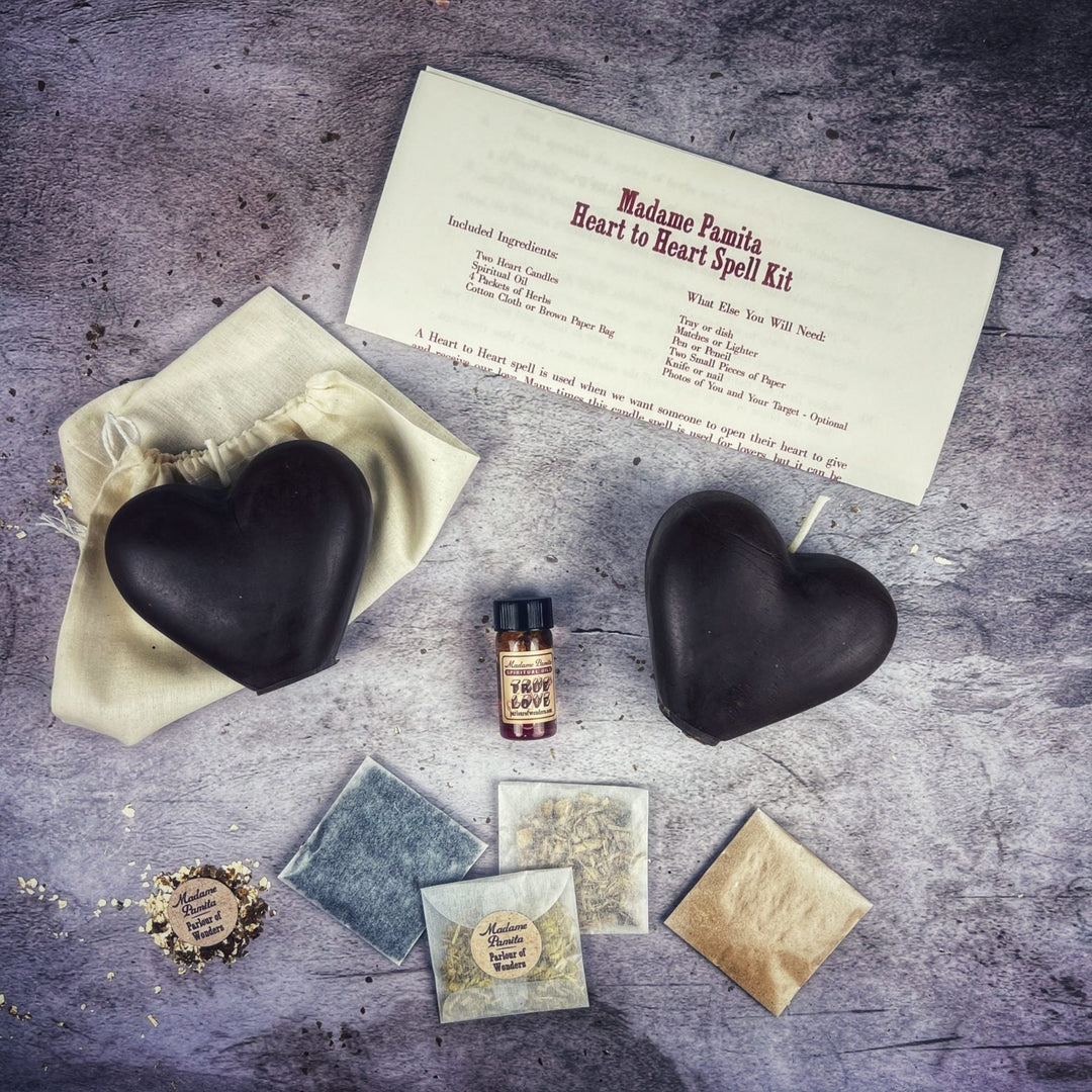 Heart to Heart Candle Spell Kit for Love, Reconciliation, and Healing - The Pagan Grimoire