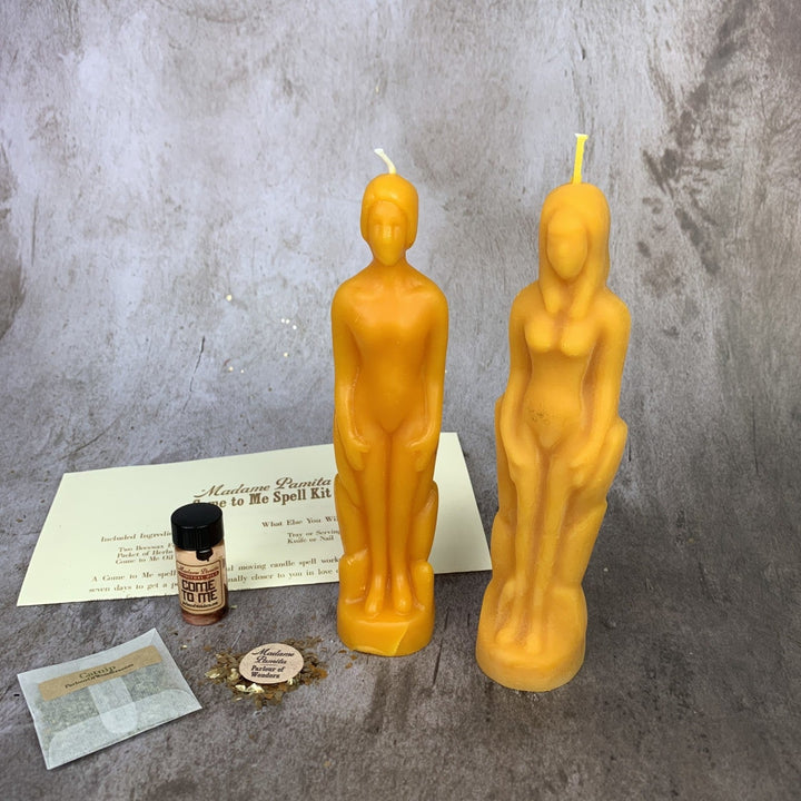 Come to Me Candle Spell Kit: Human and Female Figural Candles - The Pagan Grimoire