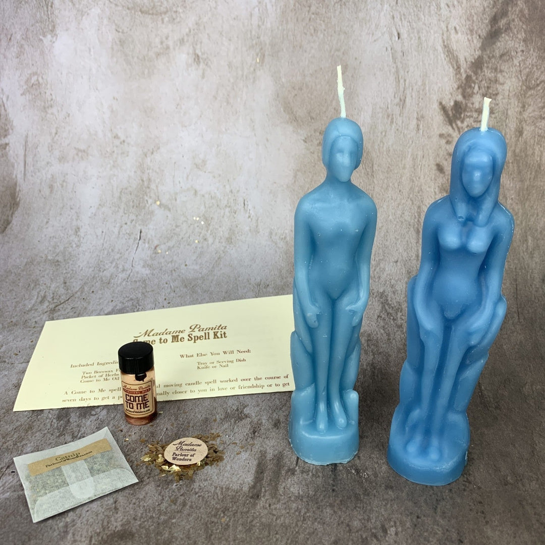 Come to Me Candle Spell Kit: Human and Female Figural Candles - The Pagan Grimoire