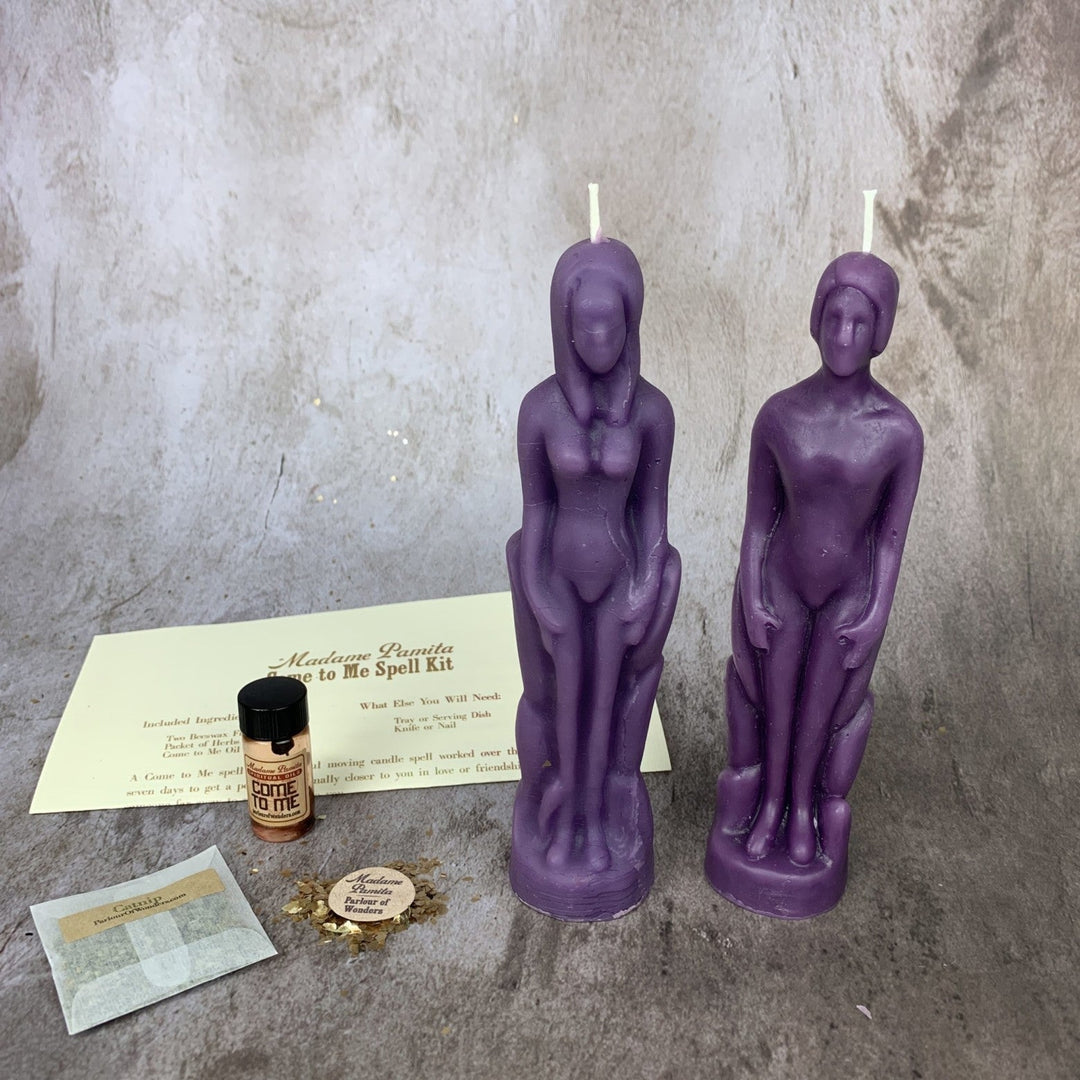 Come to Me Candle Spell Kit: Human and Female Figural Candles - The Pagan Grimoire