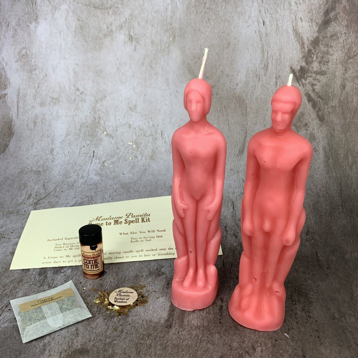 Come to Me Candle Spell Kit: Human and Male Figural Candles - The Pagan Grimoire